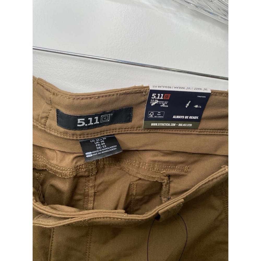 5.11 Tactical Men's Apex Flex Tac Brown Cargo Pants 36x30 *NWT* - Picture 4 of 10